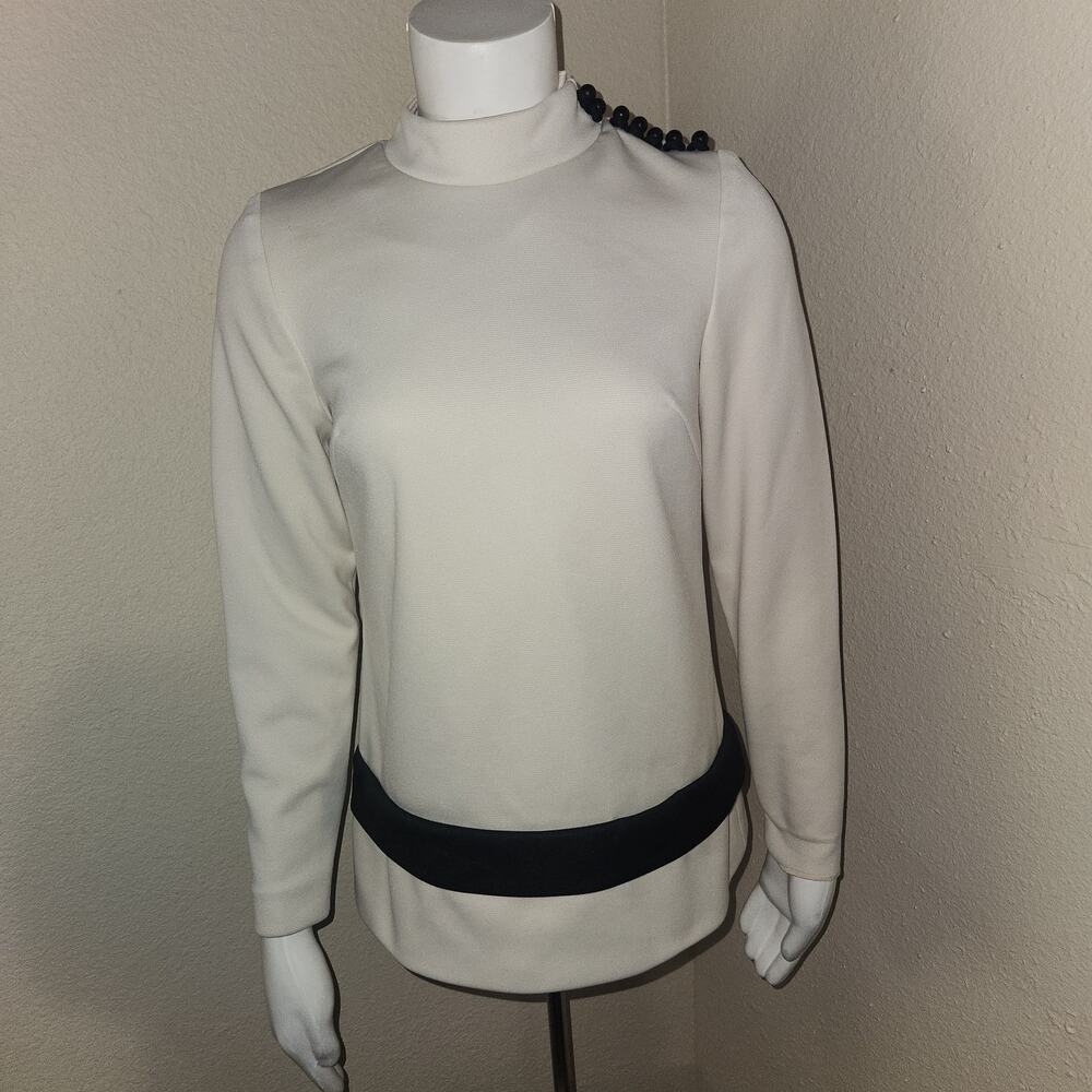 Vintage Custom Tailored 60's Nardis of Dallas Jackie Kennedy Mock Neck Blouse